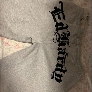 Ed Hardy Light Gray Joggers with Black Logo